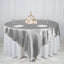 Satin 90"x90" Table Overlay Square Tablecloth Silver - Smooth Finish Table Topper - Linen Luxes