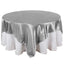 Satin 90"x90" Table Overlay Square Tablecloth Silver - Smooth Finish Table Topper - Linen Luxes