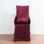 Satin Chair Cover Self - Tie Universal Design Burgundy - Durable Slip - On Cover for Folding, Dining, Banquet & Standard Chairs - Linen Luxes