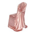 Satin Chair Cover Self - Tie Universal Design Dusty Rose - Durable Slip - On Cover for Folding, Dining, Banquet & Standard Chairs - Linen Luxes