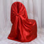Satin Chair Cover Self - Tie Universal Design Red - Durable Slip - On Cover for Folding, Dining, Banquet & Standard Chairs - Linen Luxes
