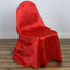Satin Chair Cover Self - Tie Universal Design Red - Durable Slip - On Cover for Folding, Dining, Banquet & Standard Chairs - Linen Luxes