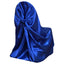 Satin Chair Cover Self - Tie Universal Design Royal Blue - Durable Slip - On Cover for Folding, Dining, Banquet & Standard Chairs - Linen Luxes