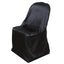 Satin Chair Covers for Folding Chairs Black with Glossy Sheen - Reusable Covers - Linen Luxes