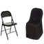 Satin Chair Covers for Folding Chairs Black with Glossy Sheen - Reusable Covers - Linen Luxes