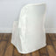 Satin Chair Covers for Folding Chairs Ivory with Glossy Sheen - Reusable Covers - Linen Luxes
