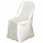 Satin Chair Covers for Folding Chairs Ivory with Glossy Sheen - Reusable Covers - Linen Luxes