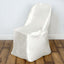 Satin Chair Covers for Folding Chairs Ivory with Glossy Sheen - Reusable Covers - Linen Luxes