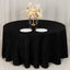 Lamour Satin 120" Round Tablecloth Black - Seamless Table Cover with Soft Tempered Sheen for Upscale Gatherings