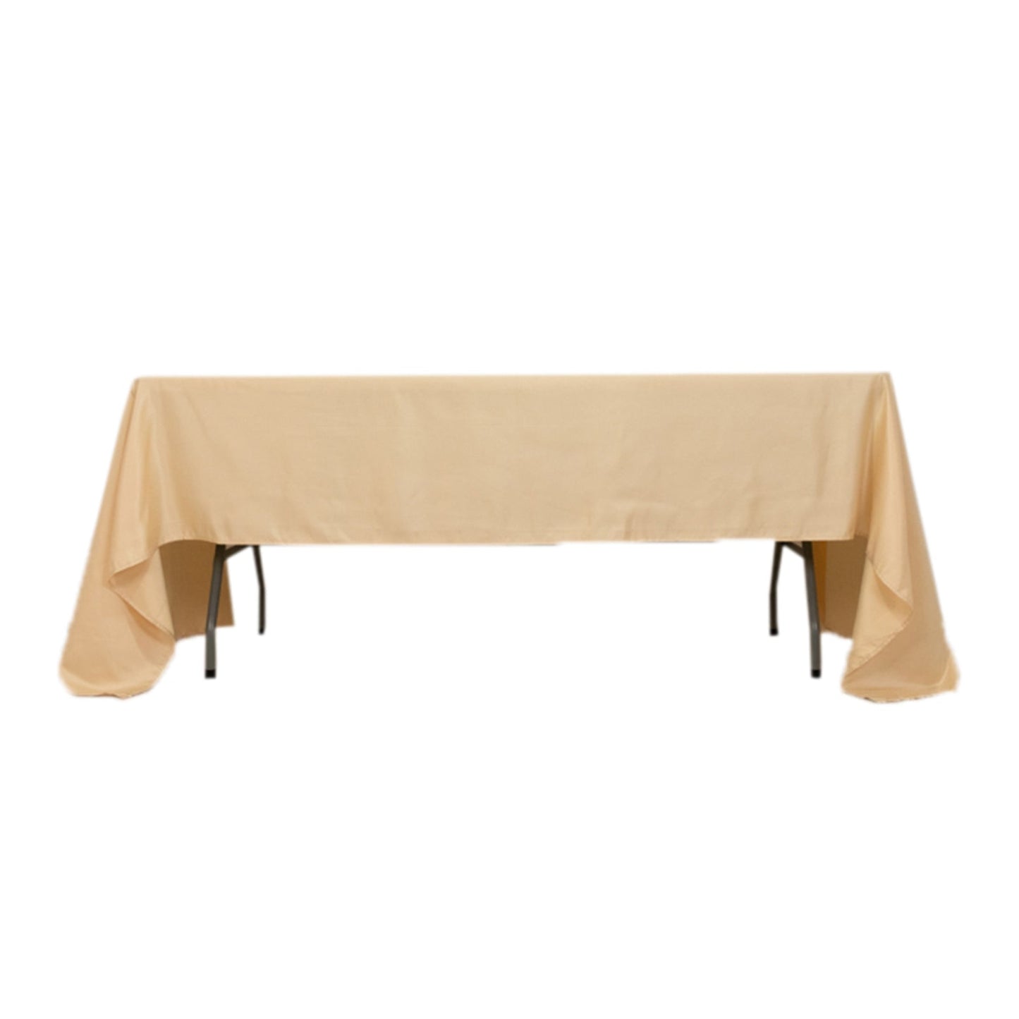 Lamour Satin 60"x126" Rectangle Tablecloth Beige - Soft & Silk-Like Table Cover