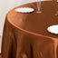 Satin 132" Round Tablecloth Cinnamon Brown - Stylish Seamless Table Cover