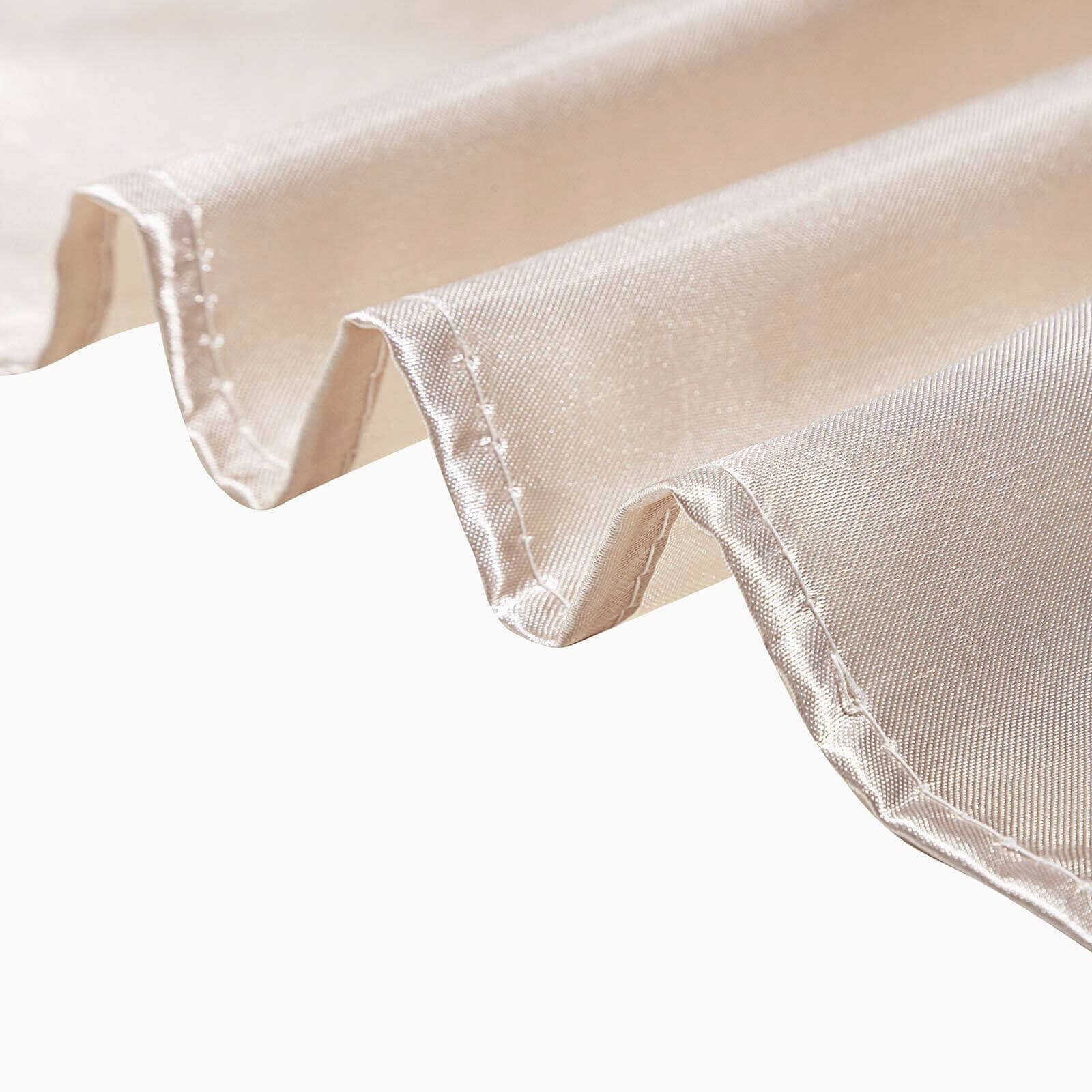 Satin Rectangular 60"x102" Tablecloth Beige - Smooth and Lustrous Table Cover - Linen Luxes