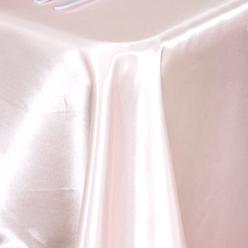 Satin Rectangular 60"x102" Tablecloth Blush - Smooth and Lustrous Table Cover - Linen Luxes