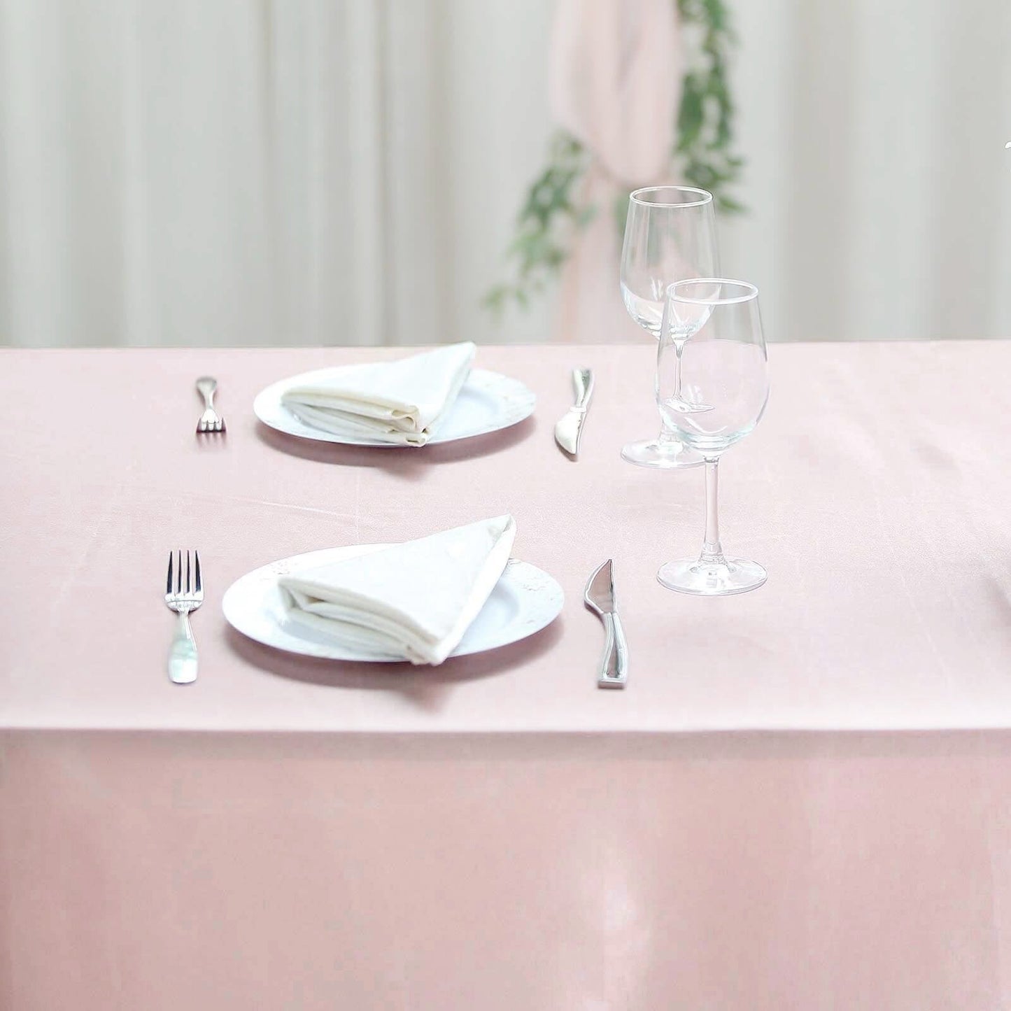 Satin Rectangular 60"x102" Tablecloth Blush - Smooth and Lustrous Table Cover - Linen Luxes