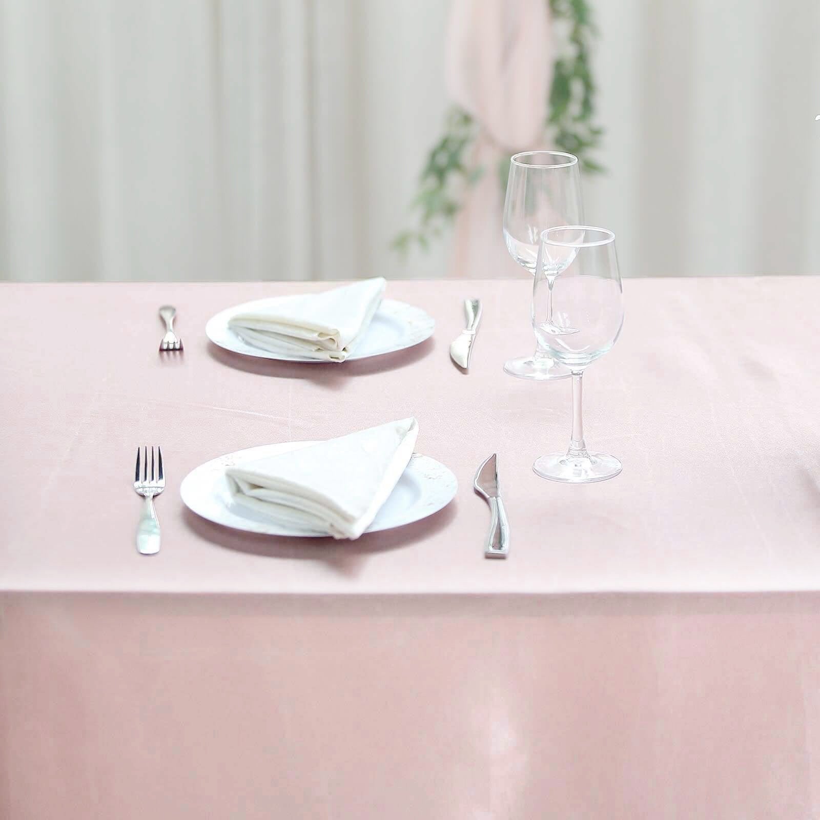 Satin Rectangular 60"x102" Tablecloth Blush - Smooth and Lustrous Table Cover - Linen Luxes