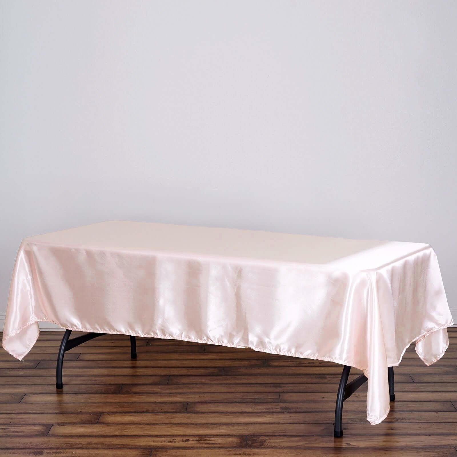 Satin Rectangular 60"x102" Tablecloth Blush - Smooth and Lustrous Table Cover - Linen Luxes