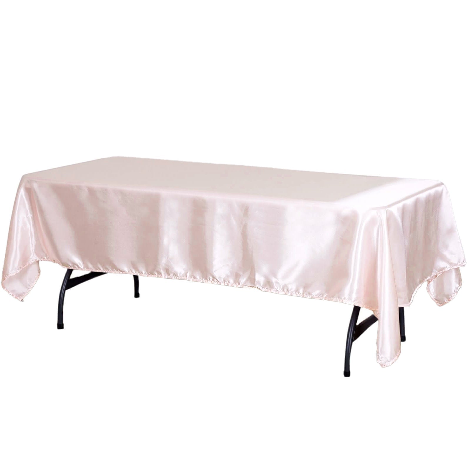 Satin Rectangular 60"x102" Tablecloth Blush - Smooth and Lustrous Table Cover - Linen Luxes