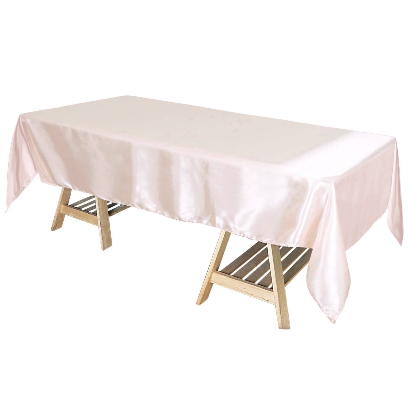 Satin Rectangular 60"x102" Tablecloth Blush - Smooth and Lustrous Table Cover - Linen Luxes