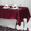 Satin Rectangular 60"x102" Tablecloth Burgundy - Smooth and Lustrous Table Cover - Linen Luxes