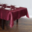 Satin Rectangular 60"x102" Tablecloth Burgundy - Smooth and Lustrous Table Cover - Linen Luxes