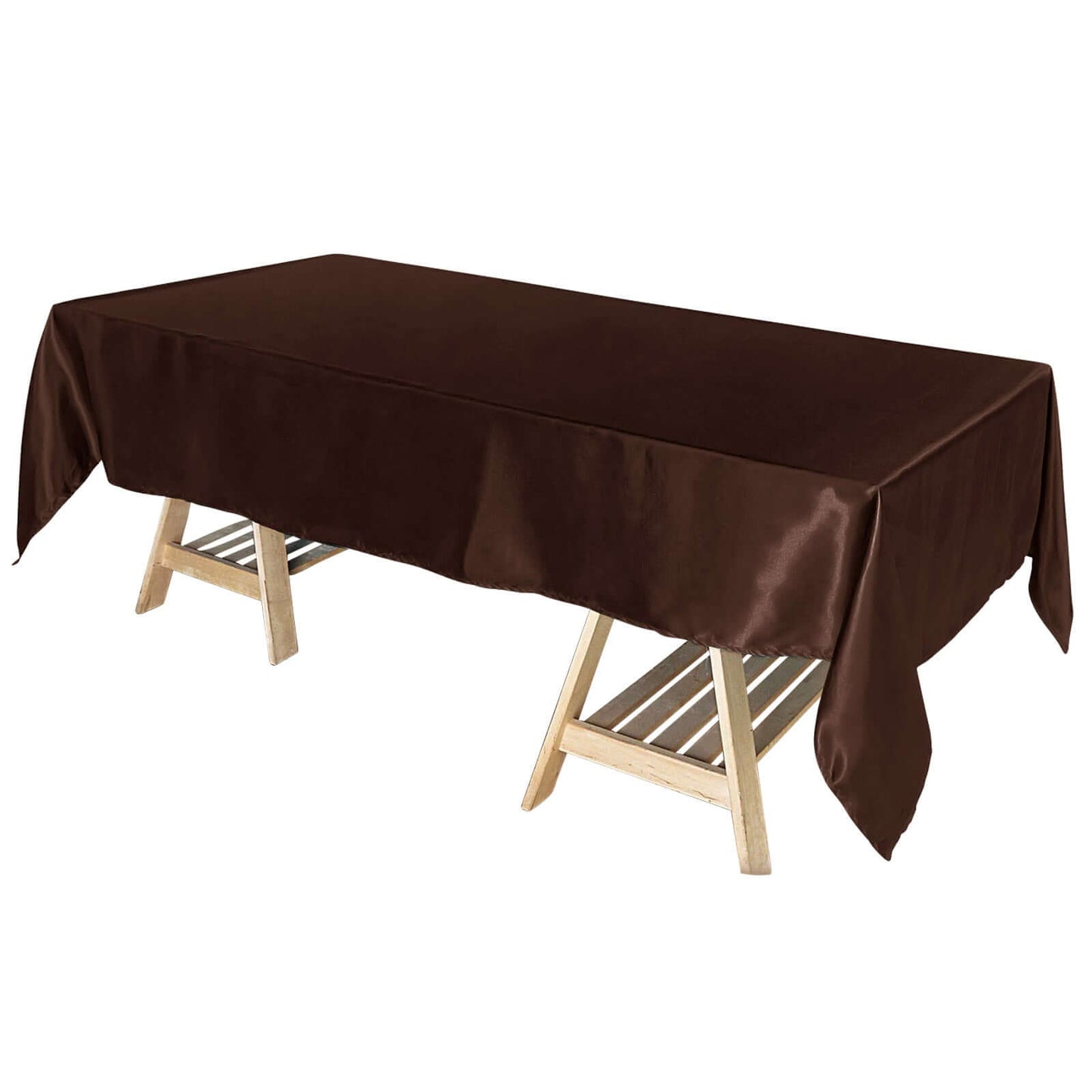 Satin Rectangular 60"x102" Tablecloth Chocolate - Smooth and Lustrous Table Cover - Linen Luxes