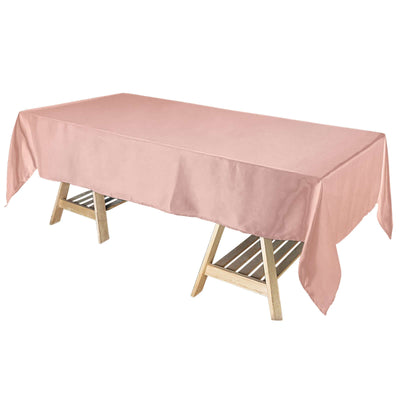Satin Rectangular 60"x102" Tablecloth Dusty Rose - Smooth and Lustrous Table Cover - Linen Luxes