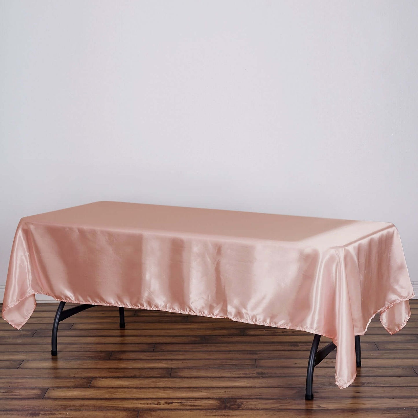Satin Rectangular 60"x102" Tablecloth Dusty Rose - Smooth and Lustrous Table Cover - Linen Luxes