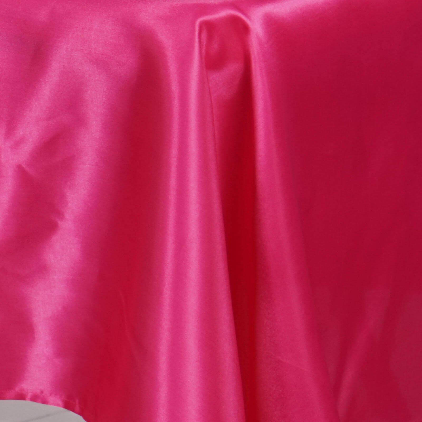 Satin Rectangular 60"x102" Tablecloth Fuchsia - Smooth and Lustrous Table Cover - Linen Luxes
