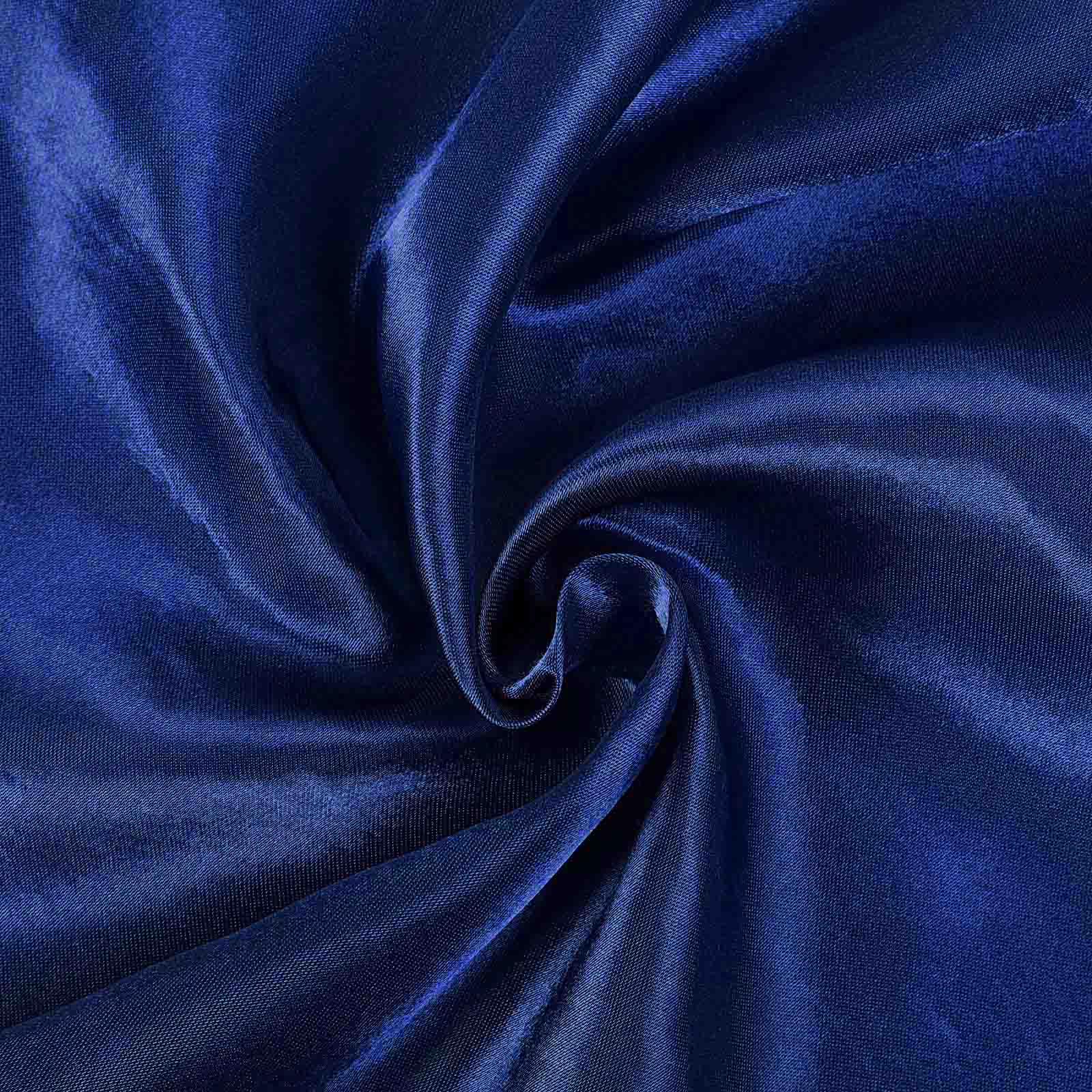 Satin Rectangular 60"x102" Tablecloth Navy Blue - Smooth and Lustrous Table Cover - Linen Luxes