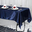 Satin Rectangular 60"x102" Tablecloth Navy Blue - Smooth and Lustrous Table Cover - Linen Luxes