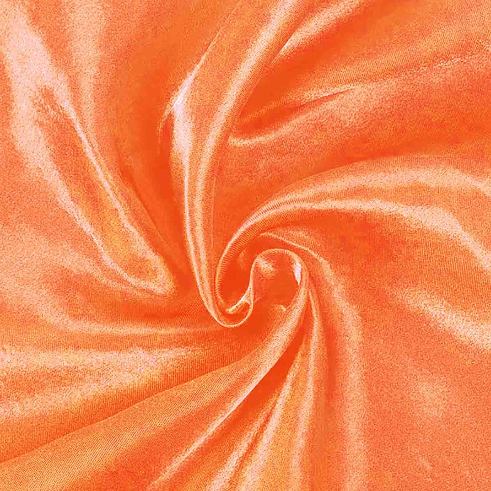 Satin Rectangular 60"x102" Tablecloth Orange - Smooth and Lustrous Table Cover - Linen Luxes