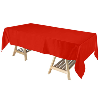 Satin Rectangular 60"x102" Tablecloth Red - Smooth and Lustrous Table Cover - Linen Luxes