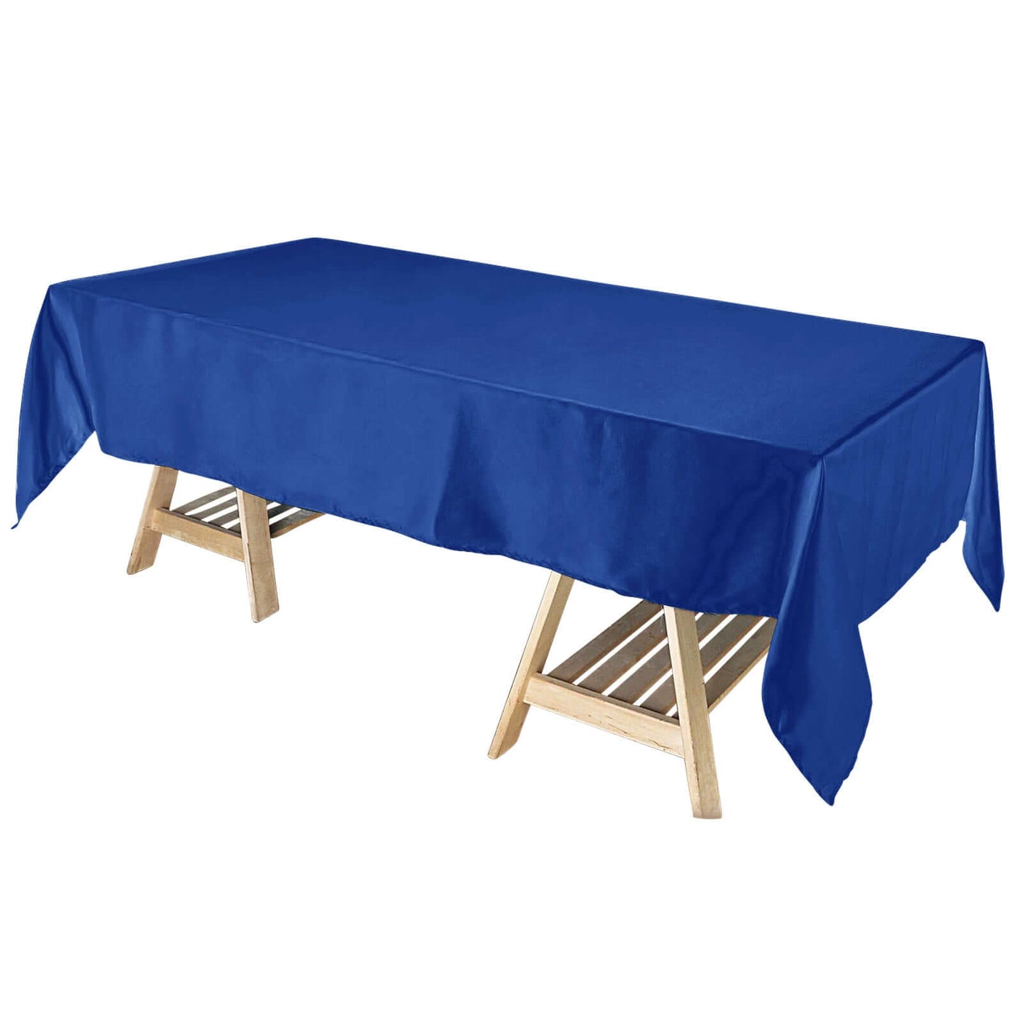 Satin Rectangular 60"x102" Tablecloth Royal Blue - Smooth and Lustrous Table Cover - Linen Luxes
