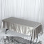 Satin Rectangular 60"x102" Tablecloth Silver - Smooth and Lustrous Table Cover - Linen Luxes