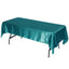Satin Rectangular 60"x102" Tablecloth Turquoise - Smooth and Lustrous Table Cover - Linen Luxes