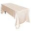 Satin Rectangular 60"x126" Tablecloth Beige - Smooth and Lustrous Table Cover - Linen Luxes