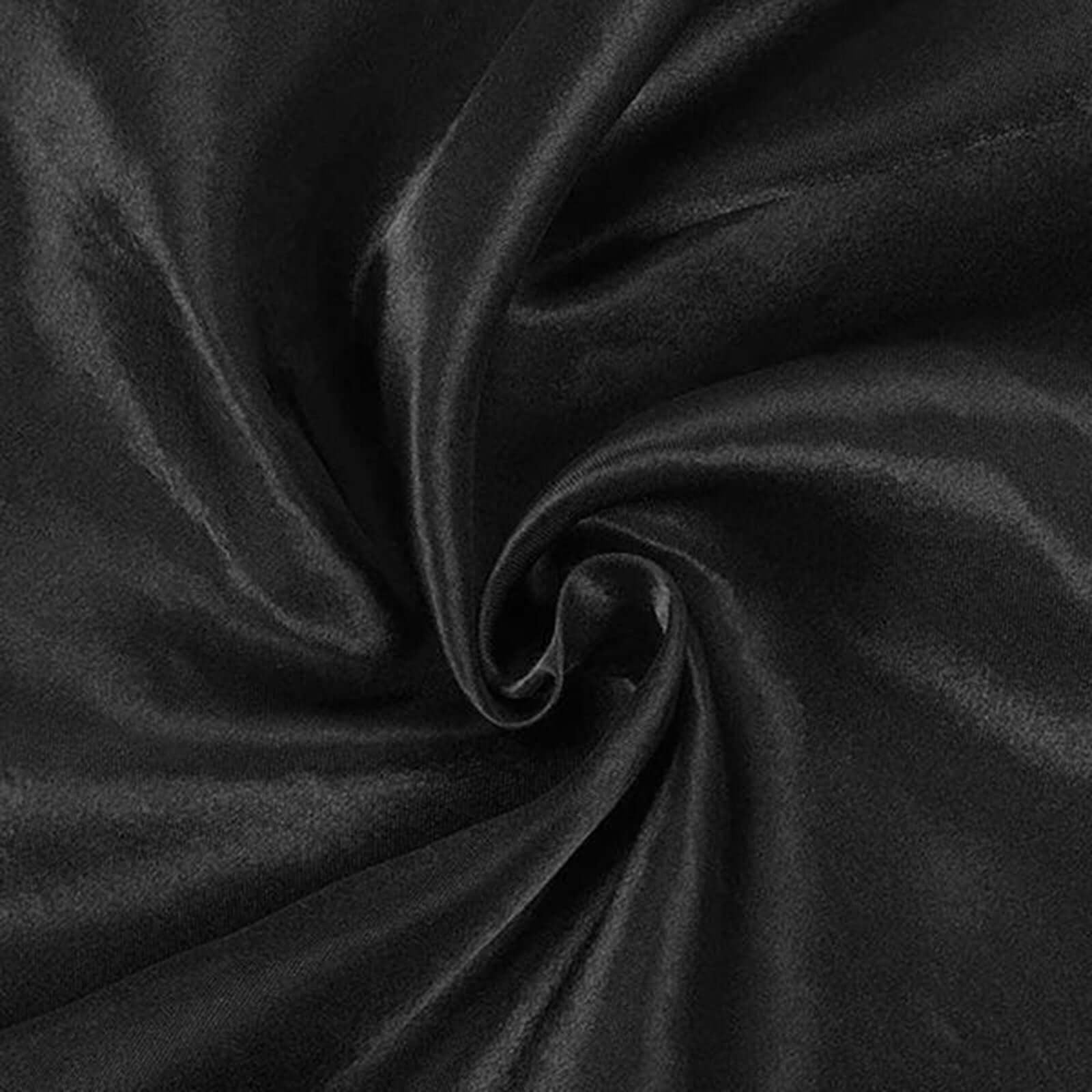 Satin Rectangular 60"x126" Tablecloth Black - Smooth and Lustrous Table Cover - Linen Luxes