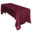 Satin Rectangular 60"x126" Tablecloth Burgundy - Smooth and Lustrous Table Cover - Linen Luxes
