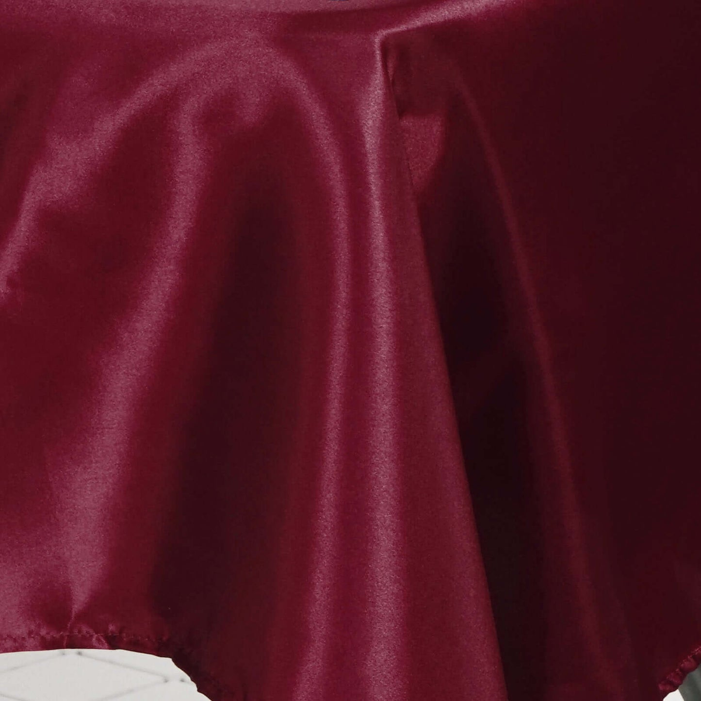 Satin Rectangular 60"x126" Tablecloth Burgundy - Smooth and Lustrous Table Cover - Linen Luxes