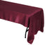 Satin Rectangular 60"x126" Tablecloth Burgundy - Smooth and Lustrous Table Cover - Linen Luxes