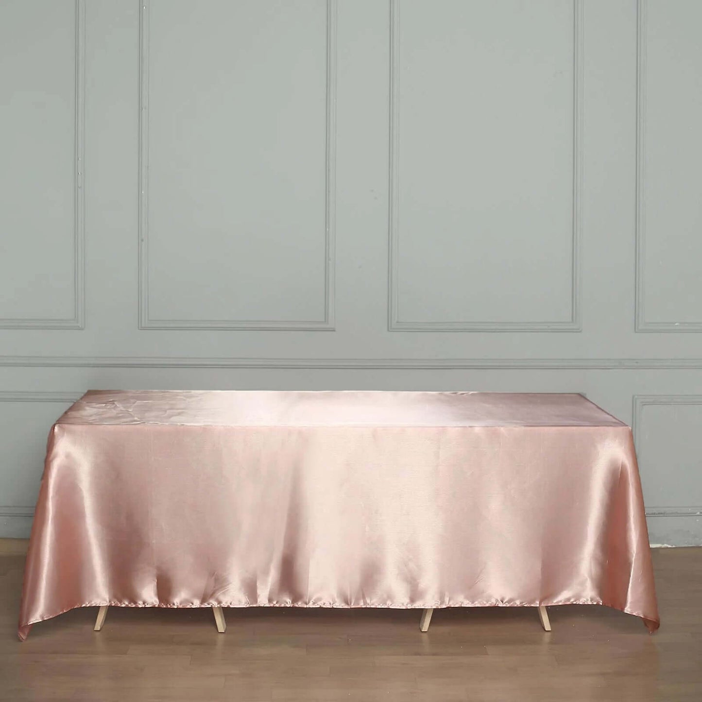 Satin Rectangular 60"x126" Tablecloth Dusty Rose - Smooth and Lustrous Table Cover - Linen Luxes