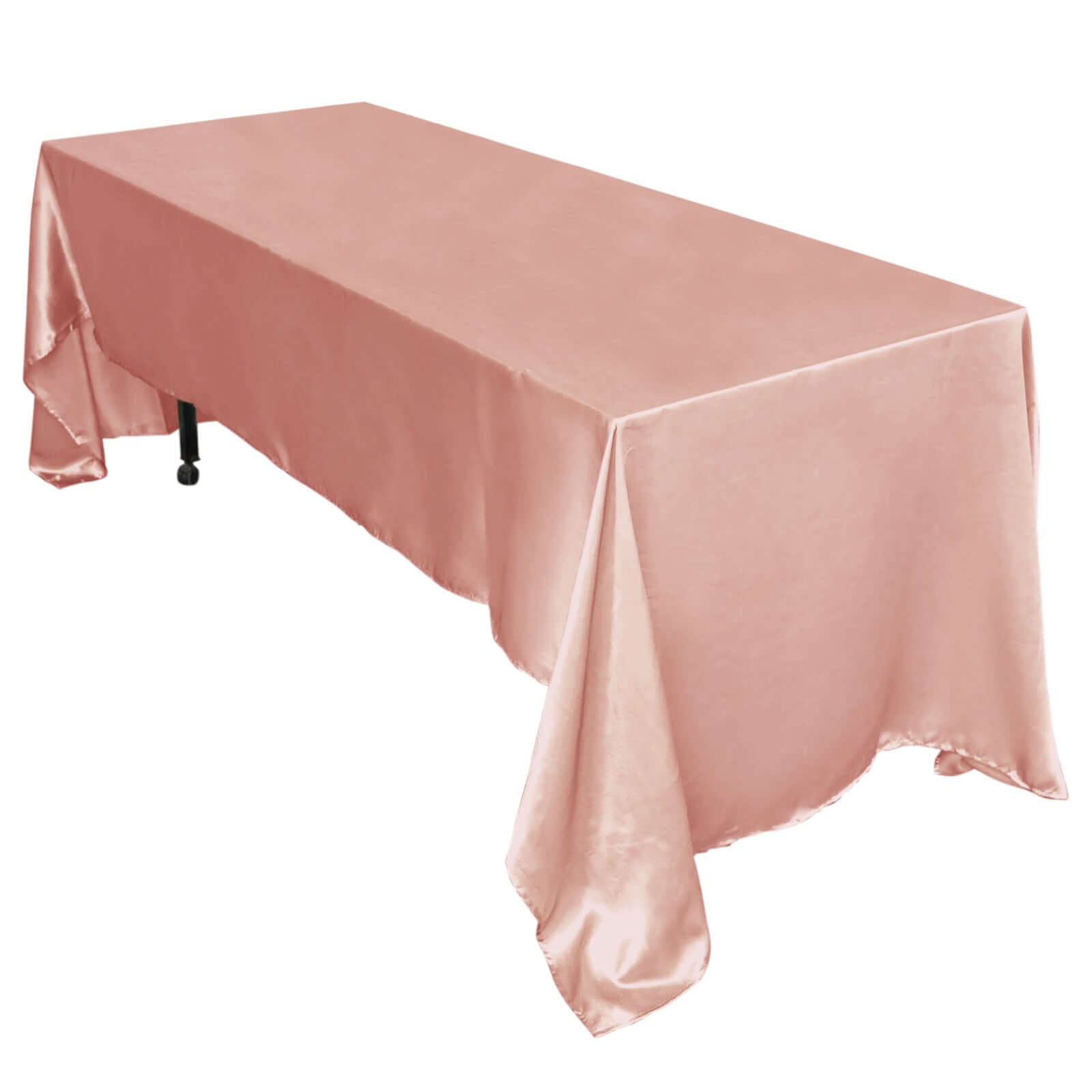Satin Rectangular 60"x126" Tablecloth Dusty Rose - Smooth and Lustrous Table Cover - Linen Luxes