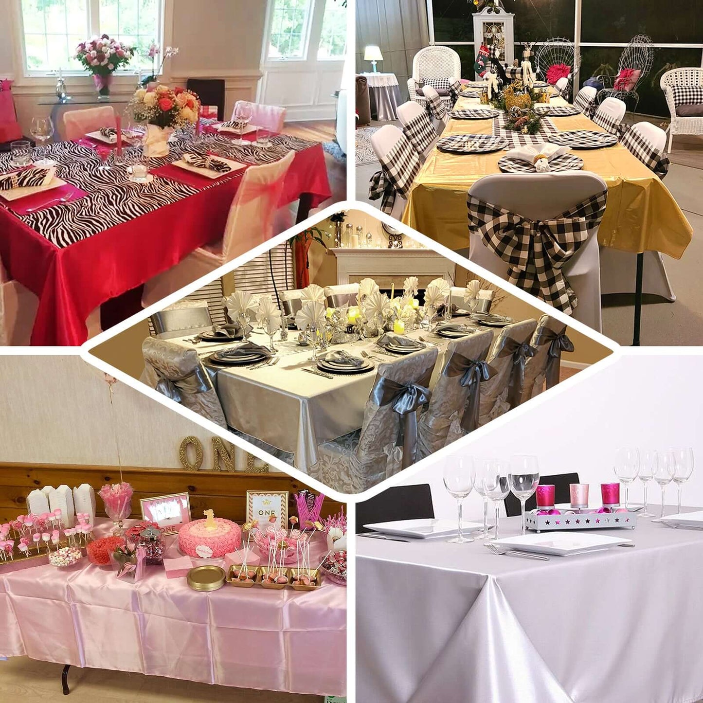 Satin Rectangular 60"x126" Tablecloth Dusty Rose - Smooth and Lustrous Table Cover - Linen Luxes