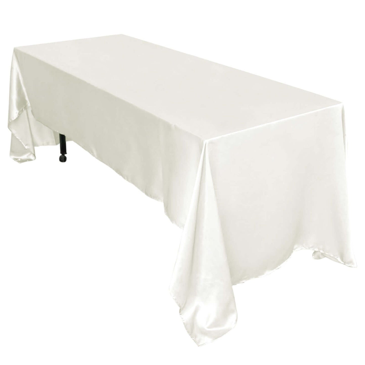 Satin Rectangular 60"x126" Tablecloth Ivory - Smooth and Lustrous Table Cover - Linen Luxes