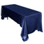 Satin Rectangular 60"x126" Tablecloth Navy Blue - Smooth and Lustrous Table Cover - Linen Luxes