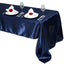 Satin Rectangular 60"x126" Tablecloth Navy Blue - Smooth and Lustrous Table Cover - Linen Luxes