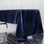 Satin Rectangular 60"x126" Tablecloth Navy Blue - Smooth and Lustrous Table Cover - Linen Luxes
