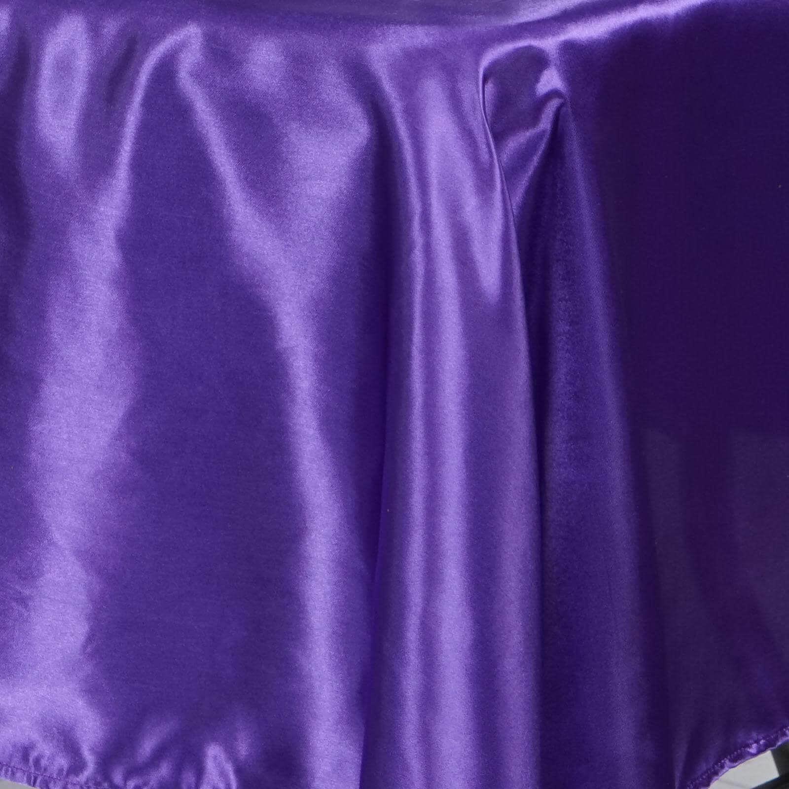 Satin Rectangular 60"x126" Tablecloth Purple - Smooth and Lustrous Table Cover - Linen Luxes