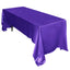 Satin Rectangular 60"x126" Tablecloth Purple - Smooth and Lustrous Table Cover - Linen Luxes