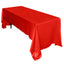 Satin Rectangular 60"x126" Tablecloth Red - Smooth and Lustrous Table Cover - Linen Luxes